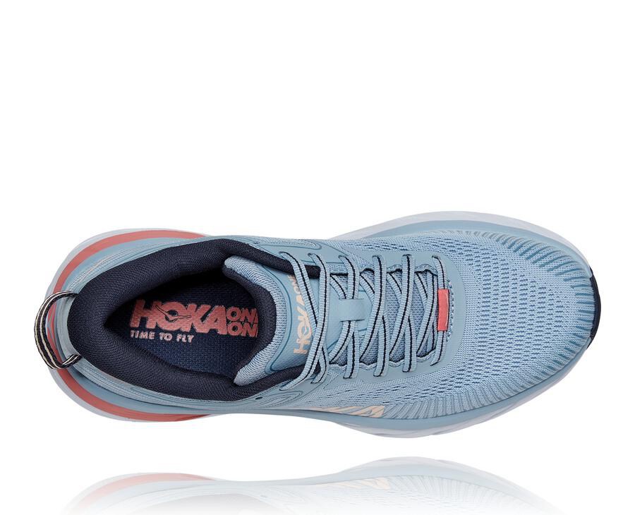 Hoka One One Hardloopschoenen Dames - Bondi 7 - Blauw - FU1283960